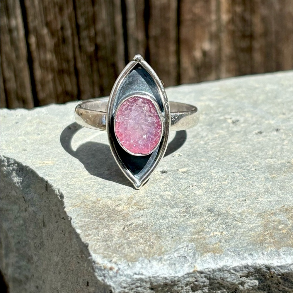 Pink Druzy Ring - image 4
